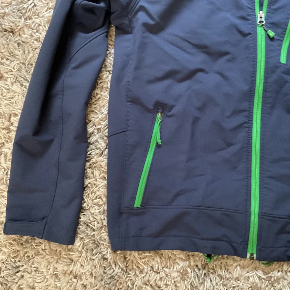 The North Face Mens Apex Bionic Softshell Jacket Navy Blue Green Full Zip Medium